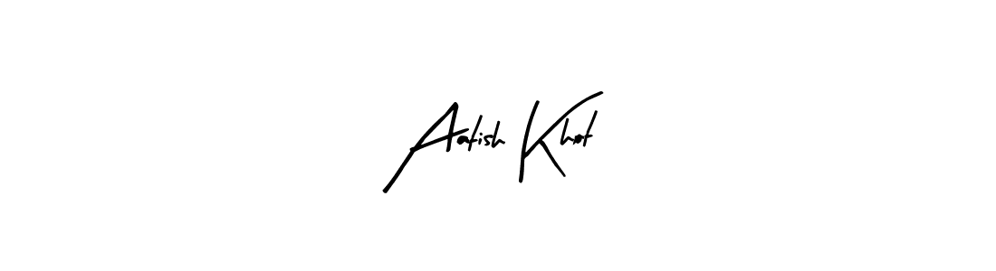 Use a signature maker to create a handwritten signature online. With this signature software, you can design (Arty Signature) your own signature for name Aatish Khot. Aatish Khot signature style 8 images and pictures png