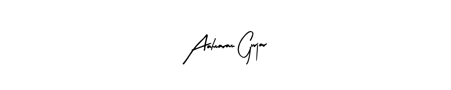 How to make Aatmaram Gurjar name signature. Use Arty Signature style for creating short signs online. This is the latest handwritten sign. Aatmaram Gurjar signature style 8 images and pictures png