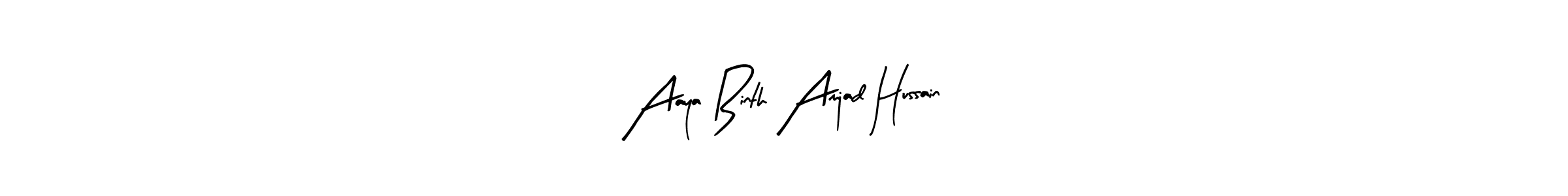 Create a beautiful signature design for name Aaya Binth Amjad Hussain. With this signature (Arty Signature) fonts, you can make a handwritten signature for free. Aaya Binth Amjad Hussain signature style 8 images and pictures png
