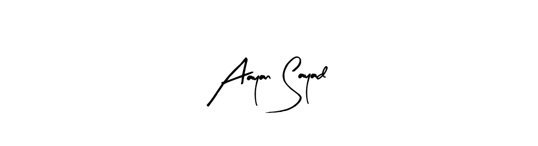 Similarly Arty Signature is the best handwritten signature design. Signature creator online .You can use it as an online autograph creator for name Aayan Sayad. Aayan Sayad signature style 8 images and pictures png