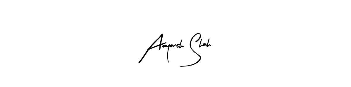 How to make Aayansh Shah name signature. Use Arty Signature style for creating short signs online. This is the latest handwritten sign. Aayansh Shah signature style 8 images and pictures png