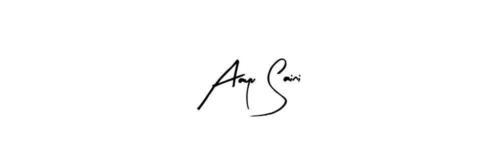 The best way (Arty Signature) to make a short signature is to pick only two or three words in your name. The name Aayu Saini include a total of six letters. For converting this name. Aayu Saini signature style 8 images and pictures png