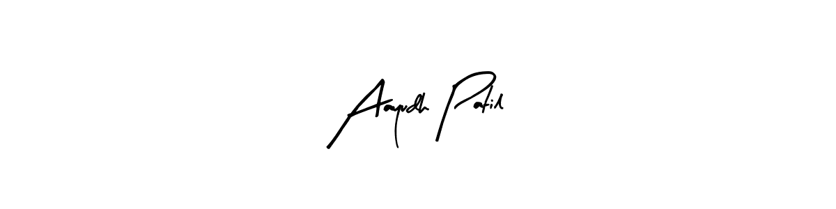 The best way (Arty Signature) to make a short signature is to pick only two or three words in your name. The name Aayudh Patil include a total of six letters. For converting this name. Aayudh Patil signature style 8 images and pictures png