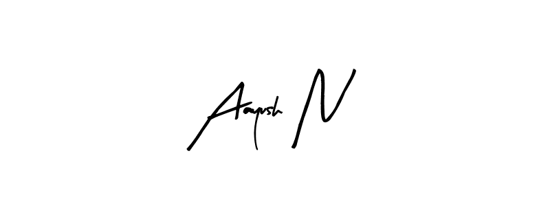Make a beautiful signature design for name Aayush N. With this signature (Arty Signature) style, you can create a handwritten signature for free. Aayush N signature style 8 images and pictures png