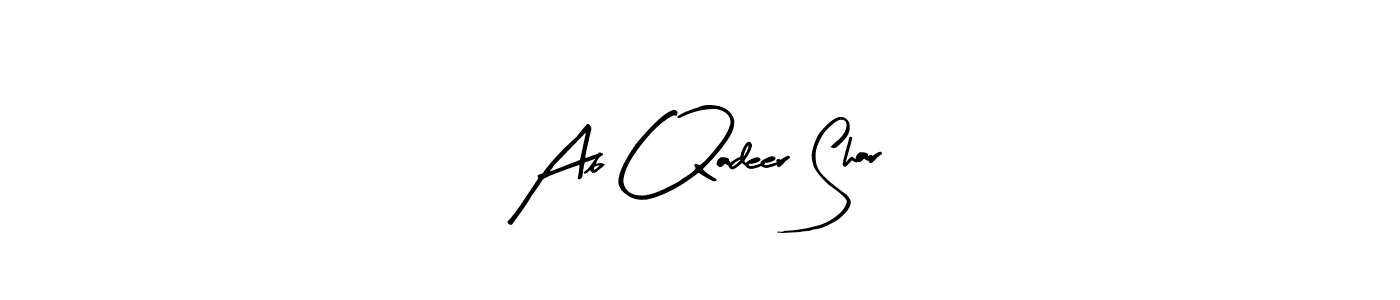 How to make Ab Qadeer Shar name signature. Use Arty Signature style for creating short signs online. This is the latest handwritten sign. Ab Qadeer Shar signature style 8 images and pictures png