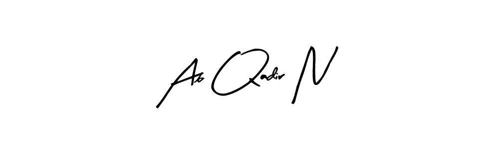 Similarly Arty Signature is the best handwritten signature design. Signature creator online .You can use it as an online autograph creator for name Ab Qadir N. Ab Qadir N signature style 8 images and pictures png