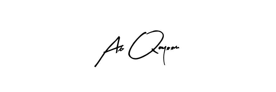 Create a beautiful signature design for name Ab Qayoom. With this signature (Arty Signature) fonts, you can make a handwritten signature for free. Ab Qayoom signature style 8 images and pictures png