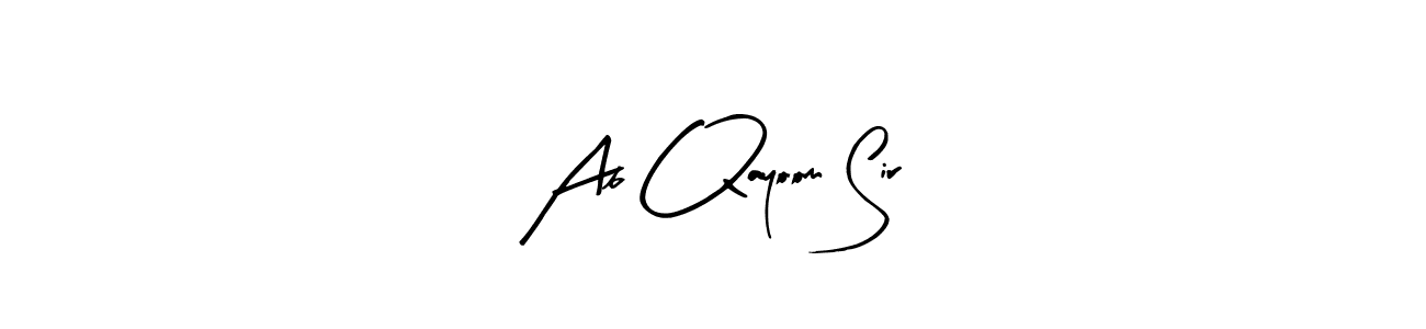 You should practise on your own different ways (Arty Signature) to write your name (Ab Qayoom Sir) in signature. don't let someone else do it for you. Ab Qayoom Sir signature style 8 images and pictures png