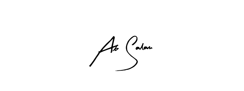 if you are searching for the best signature style for your name Ab Salam. so please give up your signature search. here we have designed multiple signature styles  using Arty Signature. Ab Salam signature style 8 images and pictures png