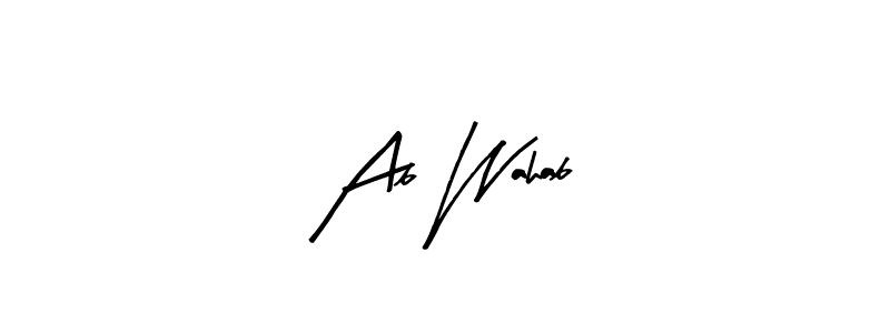 Create a beautiful signature design for name Ab Wahab. With this signature (Arty Signature) fonts, you can make a handwritten signature for free. Ab Wahab signature style 8 images and pictures png