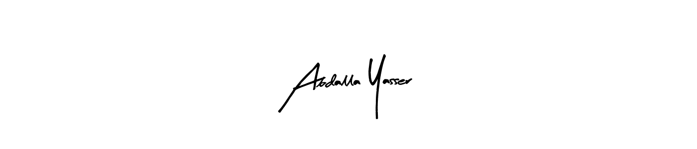 if you are searching for the best signature style for your name Abdalla Yasser. so please give up your signature search. here we have designed multiple signature styles  using Arty Signature. Abdalla Yasser signature style 8 images and pictures png