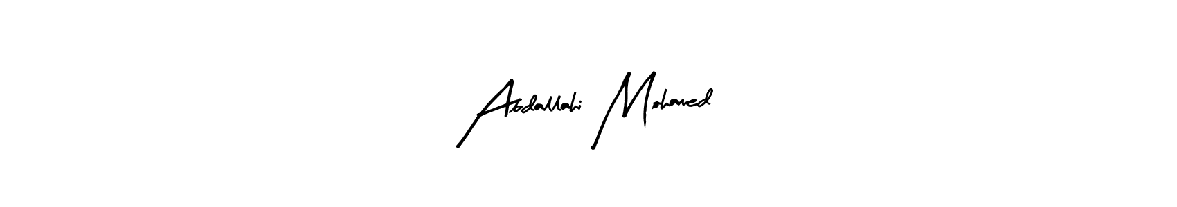 Arty Signature is a professional signature style that is perfect for those who want to add a touch of class to their signature. It is also a great choice for those who want to make their signature more unique. Get Abdallahi Mohamed name to fancy signature for free. Abdallahi Mohamed signature style 8 images and pictures png