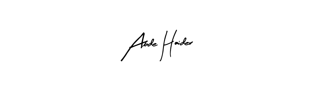 Use a signature maker to create a handwritten signature online. With this signature software, you can design (Arty Signature) your own signature for name Abde Haider. Abde Haider signature style 8 images and pictures png