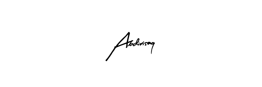 Arty Signature is a professional signature style that is perfect for those who want to add a touch of class to their signature. It is also a great choice for those who want to make their signature more unique. Get Abdirisaq name to fancy signature for free. Abdirisaq signature style 8 images and pictures png