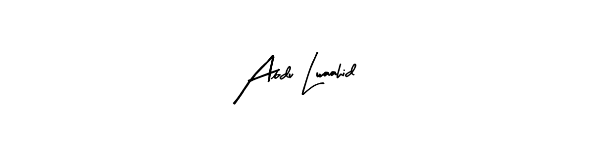 How to make Abdu Lwaahid name signature. Use Arty Signature style for creating short signs online. This is the latest handwritten sign. Abdu Lwaahid signature style 8 images and pictures png