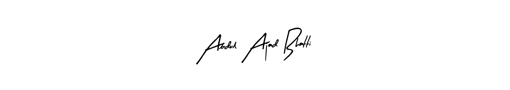 The best way (Arty Signature) to make a short signature is to pick only two or three words in your name. The name Abdul Ajad Bhatti include a total of six letters. For converting this name. Abdul Ajad Bhatti signature style 8 images and pictures png