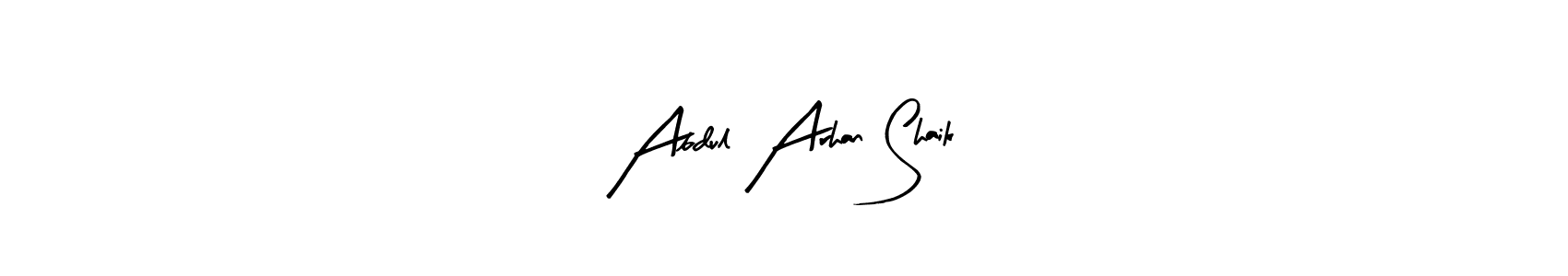 Similarly Arty Signature is the best handwritten signature design. Signature creator online .You can use it as an online autograph creator for name Abdul Arhan Shaik. Abdul Arhan Shaik signature style 8 images and pictures png