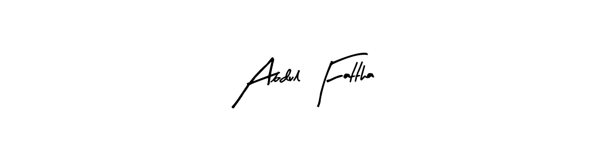 Arty Signature is a professional signature style that is perfect for those who want to add a touch of class to their signature. It is also a great choice for those who want to make their signature more unique. Get Abdul Fattha name to fancy signature for free. Abdul Fattha signature style 8 images and pictures png