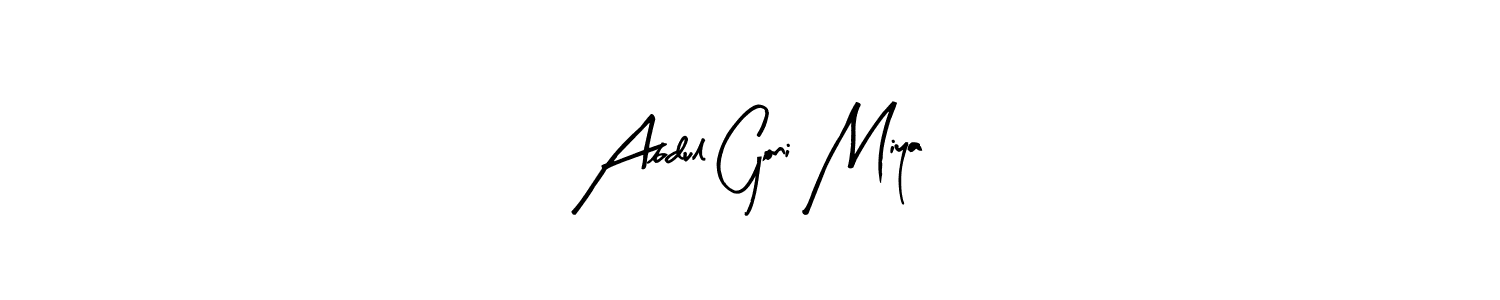 if you are searching for the best signature style for your name Abdul Goni Miya. so please give up your signature search. here we have designed multiple signature styles  using Arty Signature. Abdul Goni Miya signature style 8 images and pictures png