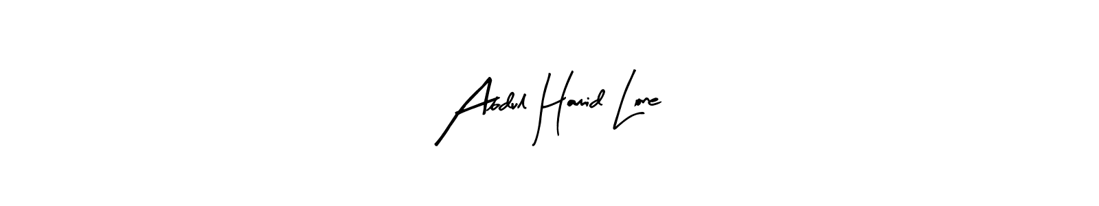 Similarly Arty Signature is the best handwritten signature design. Signature creator online .You can use it as an online autograph creator for name Abdul Hamid Lone. Abdul Hamid Lone signature style 8 images and pictures png