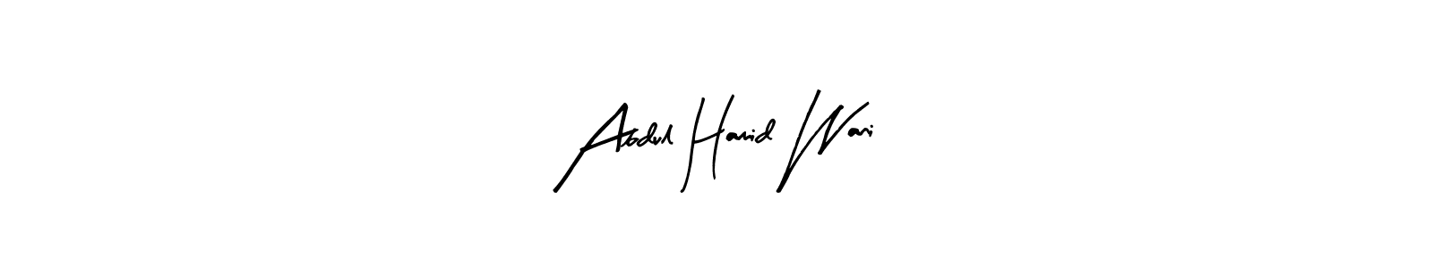 The best way (Arty Signature) to make a short signature is to pick only two or three words in your name. The name Abdul Hamid Wani include a total of six letters. For converting this name. Abdul Hamid Wani signature style 8 images and pictures png