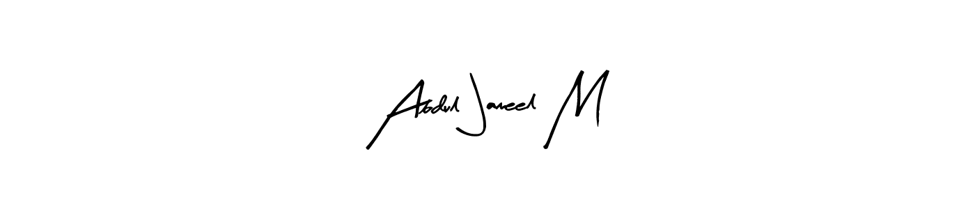 This is the best signature style for the Abdul Jameel M name. Also you like these signature font (Arty Signature). Mix name signature. Abdul Jameel M signature style 8 images and pictures png
