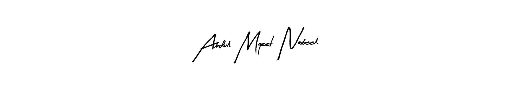 This is the best signature style for the Abdul Mqeet Nabeel name. Also you like these signature font (Arty Signature). Mix name signature. Abdul Mqeet Nabeel signature style 8 images and pictures png