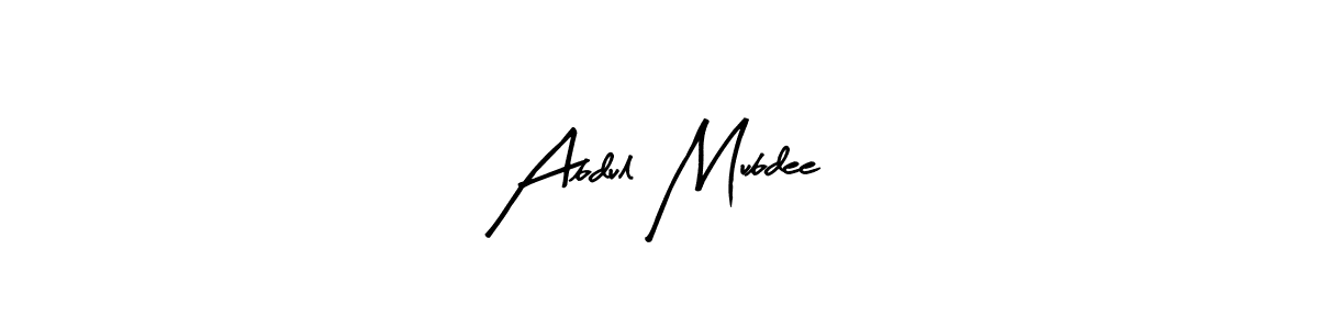 The best way (Arty Signature) to make a short signature is to pick only two or three words in your name. The name Abdul Mubdee include a total of six letters. For converting this name. Abdul Mubdee signature style 8 images and pictures png