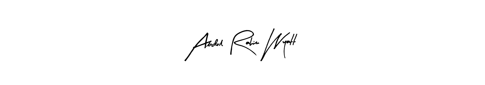 if you are searching for the best signature style for your name Abdul Rahim Wyatt. so please give up your signature search. here we have designed multiple signature styles  using Arty Signature. Abdul Rahim Wyatt signature style 8 images and pictures png