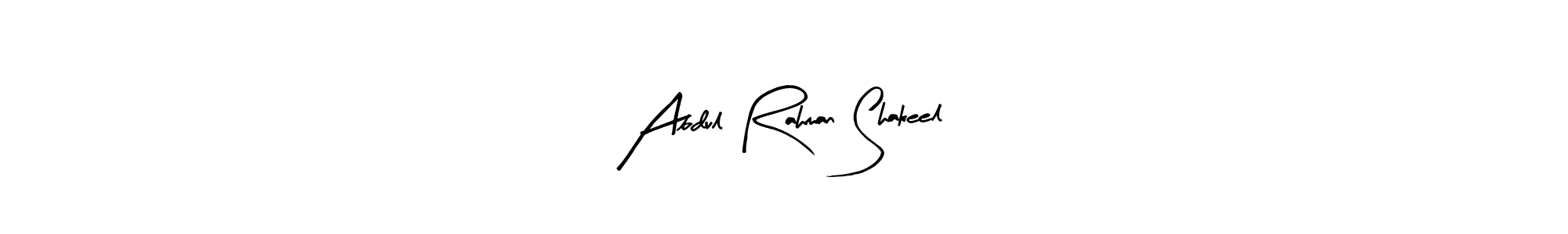 How to make Abdul Rahman Shakeel name signature. Use Arty Signature style for creating short signs online. This is the latest handwritten sign. Abdul Rahman Shakeel signature style 8 images and pictures png