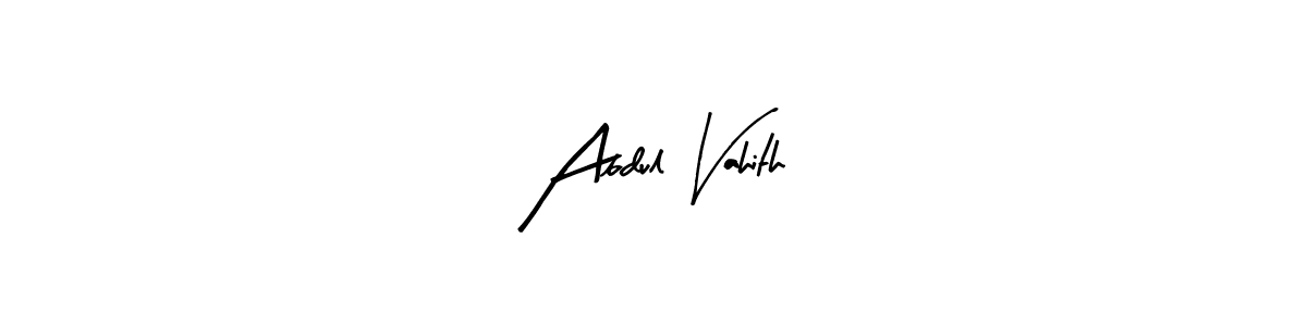 Similarly Arty Signature is the best handwritten signature design. Signature creator online .You can use it as an online autograph creator for name Abdul Vahith. Abdul Vahith signature style 8 images and pictures png