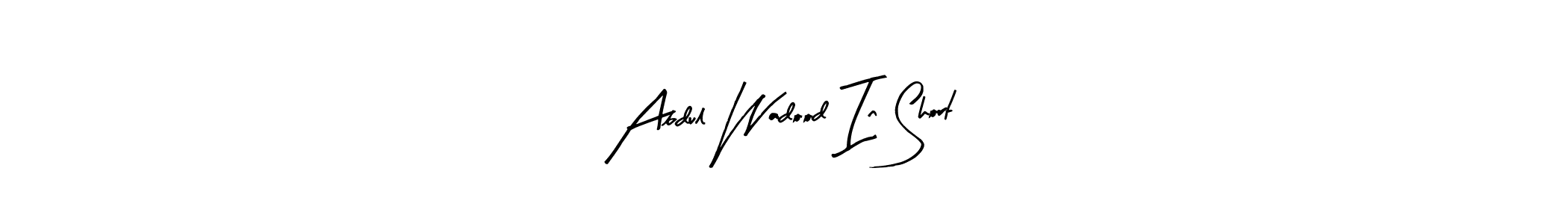 How to make Abdul Wadood In Short name signature. Use Arty Signature style for creating short signs online. This is the latest handwritten sign. Abdul Wadood In Short signature style 8 images and pictures png