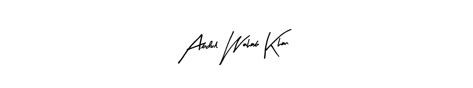 Here are the top 10 professional signature styles for the name Abdul Wahab Khan. These are the best autograph styles you can use for your name. Abdul Wahab Khan signature style 8 images and pictures png