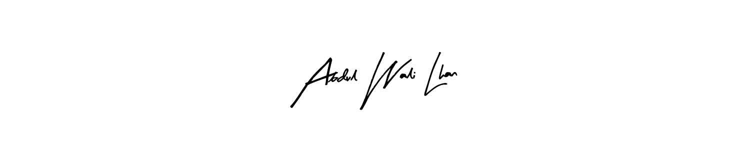 Similarly Arty Signature is the best handwritten signature design. Signature creator online .You can use it as an online autograph creator for name Abdul Wali Lhan. Abdul Wali Lhan signature style 8 images and pictures png
