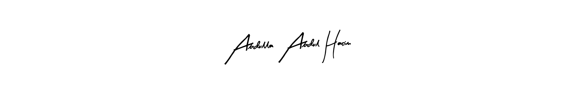 How to make Abdulla Abdul Hasim name signature. Use Arty Signature style for creating short signs online. This is the latest handwritten sign. Abdulla Abdul Hasim signature style 8 images and pictures png