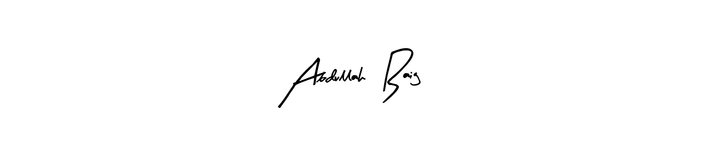 How to make Abdullah  Baig name signature. Use Arty Signature style for creating short signs online. This is the latest handwritten sign. Abdullah  Baig signature style 8 images and pictures png