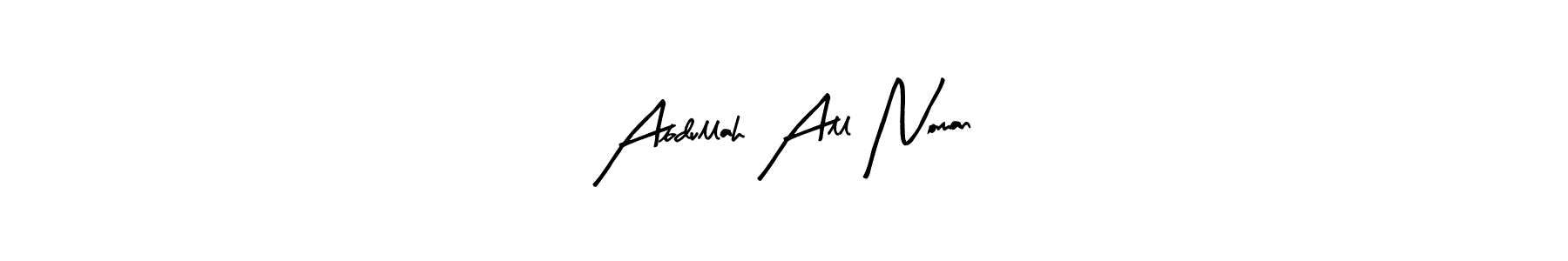 The best way (Arty Signature) to make a short signature is to pick only two or three words in your name. The name Abdullah All Noman include a total of six letters. For converting this name. Abdullah All Noman signature style 8 images and pictures png