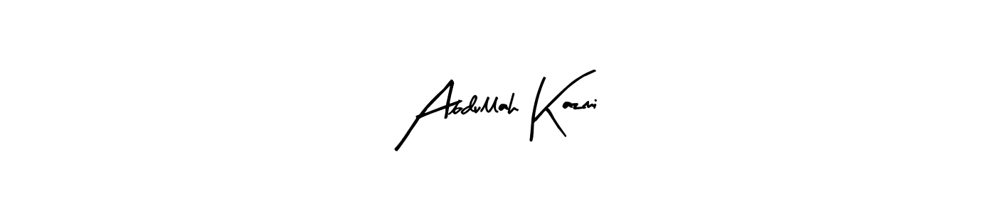 Arty Signature is a professional signature style that is perfect for those who want to add a touch of class to their signature. It is also a great choice for those who want to make their signature more unique. Get Abdullah Kazmi name to fancy signature for free. Abdullah Kazmi signature style 8 images and pictures png