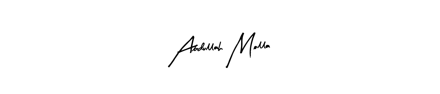 You should practise on your own different ways (Arty Signature) to write your name (Abdullah Molla) in signature. don't let someone else do it for you. Abdullah Molla signature style 8 images and pictures png