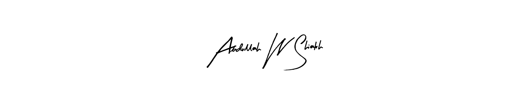 You should practise on your own different ways (Arty Signature) to write your name (Abdullah W Shiakh) in signature. don't let someone else do it for you. Abdullah W Shiakh signature style 8 images and pictures png