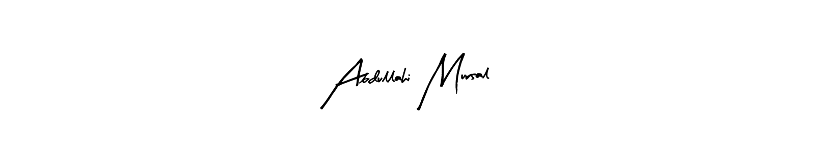 if you are searching for the best signature style for your name Abdullahi Mursal. so please give up your signature search. here we have designed multiple signature styles  using Arty Signature. Abdullahi Mursal signature style 8 images and pictures png