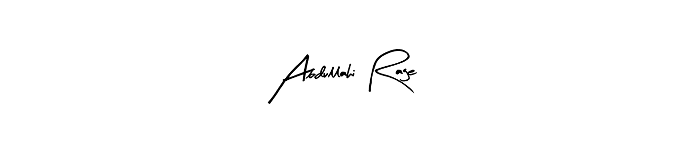 How to make Abdullahi Rage name signature. Use Arty Signature style for creating short signs online. This is the latest handwritten sign. Abdullahi Rage signature style 8 images and pictures png