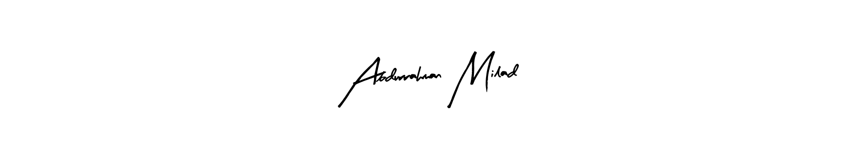 It looks lik you need a new signature style for name Abdurrahman Milad. Design unique handwritten (Arty Signature) signature with our free signature maker in just a few clicks. Abdurrahman Milad signature style 8 images and pictures png