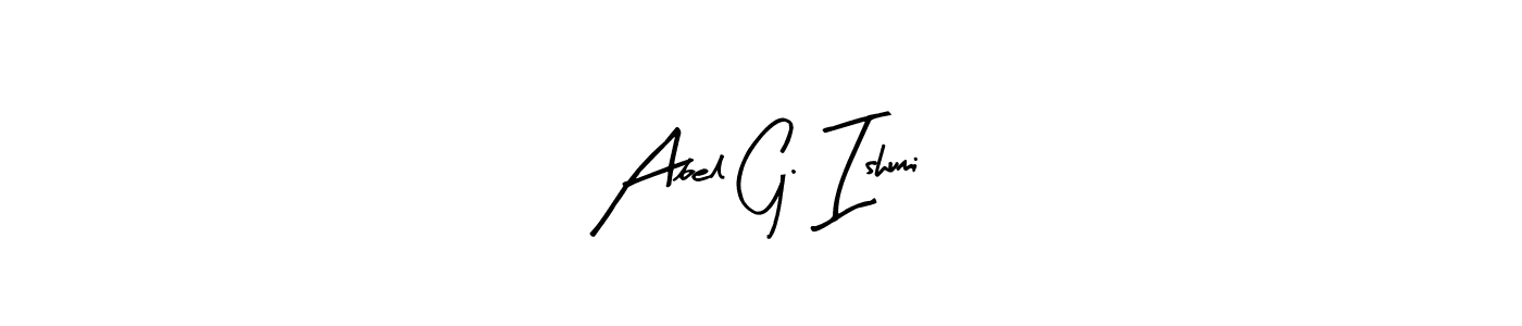 if you are searching for the best signature style for your name Abel G. Ishumi. so please give up your signature search. here we have designed multiple signature styles  using Arty Signature. Abel G. Ishumi signature style 8 images and pictures png