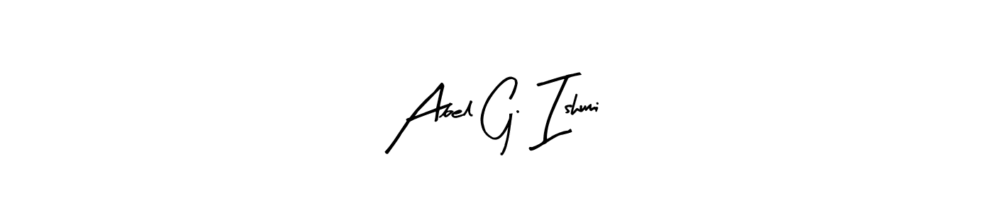 Similarly Arty Signature is the best handwritten signature design. Signature creator online .You can use it as an online autograph creator for name Abel G. Ishumi. Abel G. Ishumi signature style 8 images and pictures png