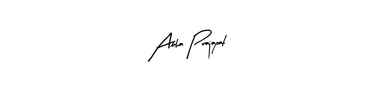 Similarly Arty Signature is the best handwritten signature design. Signature creator online .You can use it as an online autograph creator for name Abha Prajapat. Abha Prajapat signature style 8 images and pictures png