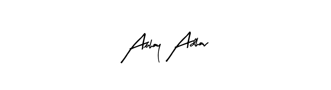 Similarly Arty Signature is the best handwritten signature design. Signature creator online .You can use it as an online autograph creator for name Abhay Adhav. Abhay Adhav signature style 8 images and pictures png