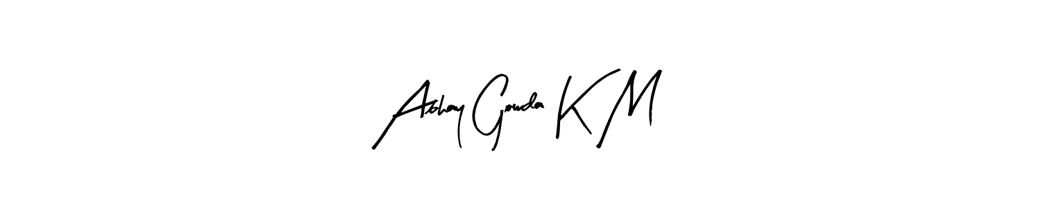 The best way (Arty Signature) to make a short signature is to pick only two or three words in your name. The name Abhay Gowda K M include a total of six letters. For converting this name. Abhay Gowda K M signature style 8 images and pictures png