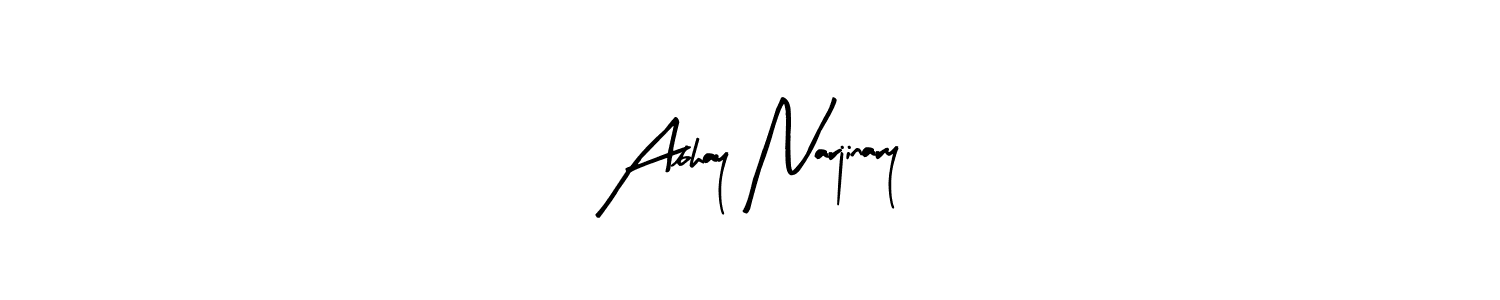 The best way (Arty Signature) to make a short signature is to pick only two or three words in your name. The name Abhay Narjinary include a total of six letters. For converting this name. Abhay Narjinary signature style 8 images and pictures png