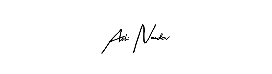 How to make Abhi Namdev name signature. Use Arty Signature style for creating short signs online. This is the latest handwritten sign. Abhi Namdev signature style 8 images and pictures png
